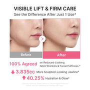 PDRN Collagen Gua Sha Neck Wrinkle Cream | Built-In Gua Sha Massager with Volufiline 5% | Firming, Contour Care for the Look of Fine Lines, Jawline, Neck, Décolleté | Korean Skincare, 3.17 Oz