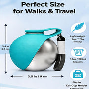 2 in 1 Portable Tumbler for Dogs, 2026 New 10Oz Stainless Steel Dog Water Bottle with Silicone Foldable Bowl, Leak-Proof 2 in 1 Portable Small Dog Water Bottle for Walking, Hiking & Travel (2Pcs-Mix)