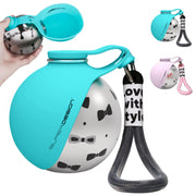 2-In-1 Portable Dog Water Bottle for Small Dogs - Leak-Proof & Compact Dog Travel Water Bottle -Stainless Steel Bottle & Silicon
