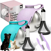 2 in 1 Portable Tumbler for Dogs, 2026 New 10Oz Stainless Steel Dog Water Bottle with Silicone Foldable Bowl, Leak-Proof 2 in 1 Portable Small Dog Water Bottle for Walking, Hiking & Travel (2Pcs-Mix)