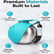 2 in 1 Portable Tumbler for Dogs, 2026 New 10Oz Stainless Steel Dog Water Bottle with Silicone Foldable Bowl, Leak-Proof 2 in 1 Portable Small Dog Water Bottle for Walking, Hiking & Travel (2Pcs-Mix)