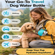 2 in 1 Portable Tumbler for Dogs, 2026 New 10Oz Stainless Steel Dog Water Bottle with Silicone Foldable Bowl, Leak-Proof 2 in 1 Portable Small Dog Water Bottle for Walking, Hiking & Travel (2Pcs-Mix)